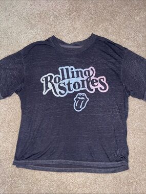 The Rolling Stones Tee - Gray with Pastel Gradient Logo